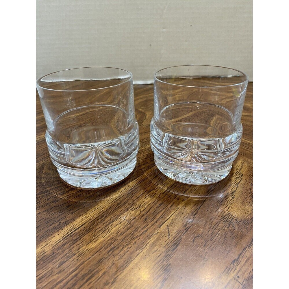 Atlantis Cut Crystal Double Old Fashioned Wiskey Glasses Lot Of 2